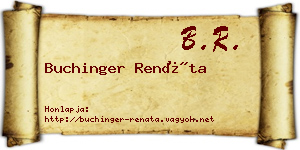 Buchinger Renáta névjegykártya
